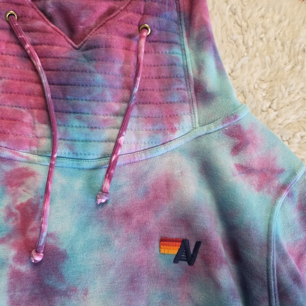 Aviator Nation Ninja Hoodie Sweatshirt Tie Dye Women's Small Oversized Purple - Picture 3 of 9